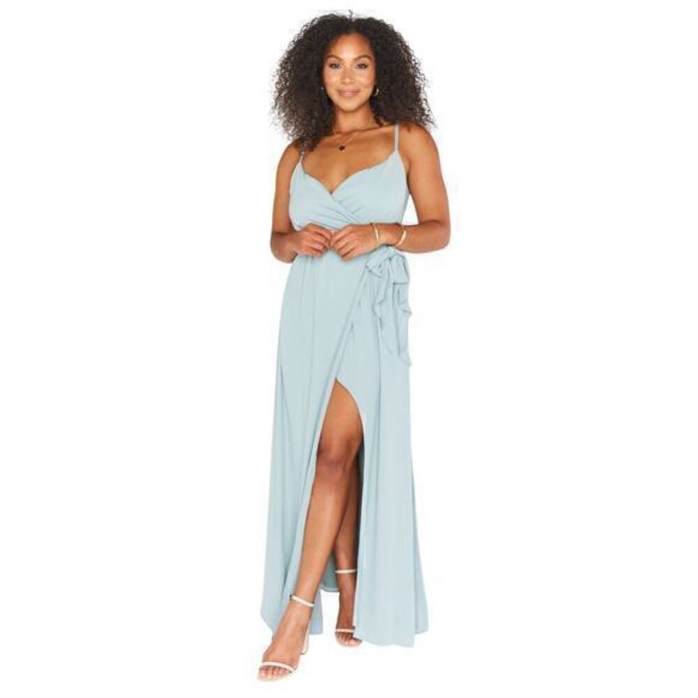 Show Me Your Mumu Liz Maxi Dress in Silver Sage Crisp size Large